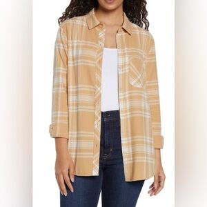 Gap Women’s Lightweight Relaxed Fit Button Down Plaid Flannel Shirt Size Medium